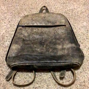 Black leather “worn look” backpack purse!
